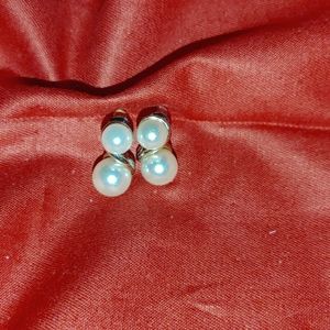 Pearl earrings gold plated Antique